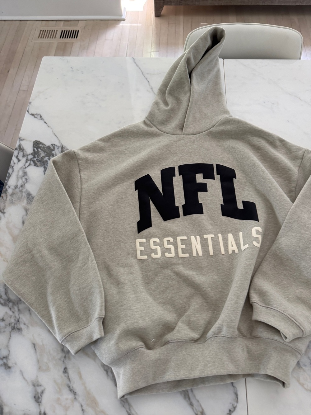 Essentials Gray Hoodie with Black NFL Lettering